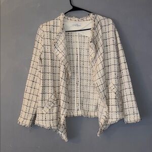 IRO Quinet Tweed Frayed Blazer Jacket Size FR 38 US 8 Womens